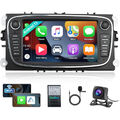 2+64G 7" Autoradio Android 13 Carplay GPS Navi Für Ford Focus MK2 Mondeo C S Max