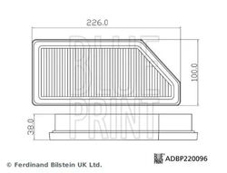 Luftfilter Filtereinsatz ADBP220096 BLUE PRINT für RENAULT DACIA MITSUBISHI AUDI