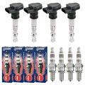 4x MAXGEAR Zündspule +4x NGK Zündkerze Iridium IX passend für VW EOS 1F7 1F8