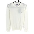 GANT Damen Weiß Baumwolle Rundhals Pullover Sweatshirt GRÖSSE XS