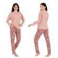 Damen Pyjama Set Schlafanzug Baumwolle Hausanzug Nachtwäsche langarm S M L XL