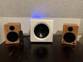 Wavemaster CUBE NEO Mini Bambus + Subwoofer FUSION 2.1 Lautsprecher PC Bluetooth