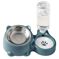 2-in-1-Futternapf für Hunde, erhöhter Futternapf aus Edelstahl mit Wasserspend