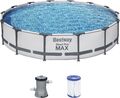 Bestway Steel Pro MAX Frame Pool-Set mit Filterpumpe Ø 427 x 84 cm, lichtgrau