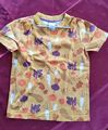 🥕🍂 Alana T-Shirt Kurzarm braungelb Allover-Print Gemüse Gr. 98-104 KbA 🍂🥕