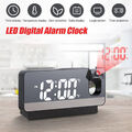 LED Wecker Digital Alarmwecker mit Projektion Temperatur USB Tischuhr Snooze