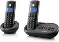 Motorola E212 Duo Schnurlos Telefon mit 2 Mobilteilen Anrufbeantworter DECT