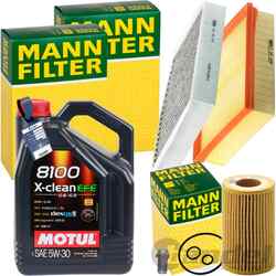 MANN INSPEKTIONSPAKET+5L MOTUL EFE 5W-30 ÖL passend für MERCEDES A/B W176 W246