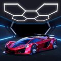 5x Hexagon LED Lampe Röhren Werkstatt Garage Wand Decken Leuchte Beleuchtung DE