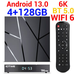 2024 Smart TV BOX 128GB 4GB Android 14 WIFI6 Netzwerk Media Player Quad Core DE