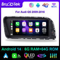 8.8" 8-Kern 64GB Autoradio GPS CarPlay Stereo Navi Für Audi Q5 Android 14