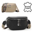 Big Crossbody Bag echt Leder Handtasche Umhängetasche Bauchtasche Schultertasche