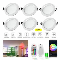 9W LED Einbauleuchte Deckenleuchten Bad Einbauspot Strahler mit 28key Controller