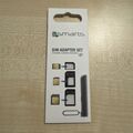 4smarts Universal SIM-Adapter Nano Micro SIM Set 3 Stück Schwarz NEU OVP