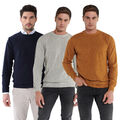 Steffen Klein Herren Pullover mit Struktur Muster Baumwollmischung Rundhals