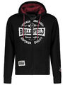 Hollifield Herren Sweatjacke mit Kapuze Hoodie Jacke Kapuzenjacke schwarz