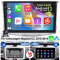 4+64G Für VW Passat B6 B7 CC 2010-2015 10" Autoradio CarPlay Android 13 GPS +KAM