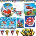 SUPER WINGS - Kinder Geburtstag Party Deko - Flugzeug Jett & Donnie -Teller Bech