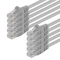 10 Stück 5m CAT.6 Kabel grau Patchkabel Netzwerkkabel Gigabit RJ45 LAN DSL 10x