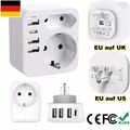 Reiseadapter DE auf USA UK GB England 3pin Steckdose Reisestecker Adapter Strom.