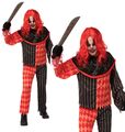  Erwachsene böse Clown Killer Kostüm Herren Horror Hell Outfit Halloween