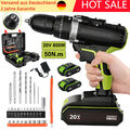 20V 800W Akku-Schlagbohrschrauber 50N.m 25+3 Akkuschrauber Set Mit 2x2Ah Akkus