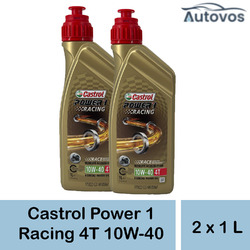 Castrol Power 1 Racing 4T 10W-40 2 x 1 Liter Motoröl Motorrad JASO MA-2 API SN