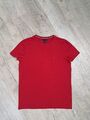 Tommy Hilfiger T-Shirt Rot Slim Fit Gr. M Strech Rundhals