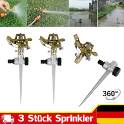 3x Garten Rasensprenger Impulsregner Sprinkler Regner Kreisregner Bewässerung