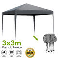 3x3m Pop-Up Pavillon Stabil Partyzelt Gartenzelt UV Faltpavillon Gartenpavillon