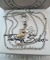 Thomas Sabo Kette 90 & Schneestiefel mit Herz & Schneeflocke Charm Anhänger 