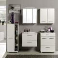 Komplett Badezimmermöbel Set weiß 60cm Waschtisch & LED Spiegelschrank Badmöbel