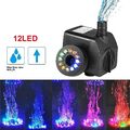 12 LED Teichpumpe 800L/h Garten Koi Springbrunnen Aquarium Tauchpumpe Super ECO