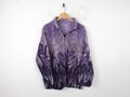 Vintage 90s Black Mountain Purple Fleece Jacket Flowers Twilight Purple 2XL