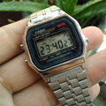 NEW CASIO Retro Classic Unisex Digital Steel Bracelet Watch A158WA-1YES Silver