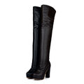 Gr.34-48 Damen Schuhe Stiefeletten Overknee Stiefel High Heels Blockabsatz Boots