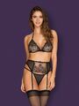 „Uniquella“ 3-teiliges BH-Straps-Set - schwarz - Obsessive