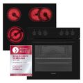 Telefunken Einbau Herdset Glaskeramik Kochfeld Backofen Herd Set Grill 60cm 65 L