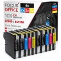 10 Druckerpatronen für Brother DCP-165C DCP-195C DCP-375CW DCP-385C LC980 LC1100