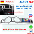 Für Audi A6 C6 4F MMI 3G 2010-2012 Carplay Android13 Autoradio GPS NAVI AUX 64GB