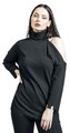 Gothicana by EMP Damen schwarzes Langarmshirt im Destroyed Look mit einseitiger