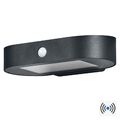 LEDVANCE Wandleuchte Endura Style Oval S Wall Solar & Sensor in Schwarz aus Alu