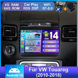 AUTORADIO FÜR VW TOUAREG 2010-2018 CARPLAY GPS ANDROID 14.0 DAB NAVI DSP 4G+64GB