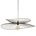 Pendelleuchte aus Metall schwarz Lampenschirm Hängelampe Modern Design Deko 70cm