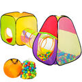 Spielzelt Kinder Bällebad Spielhaus Würfel + 200 bunte Bälle + Tunnel + Tasche