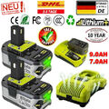 2x Für Ryobi Akku 18V 6AH 9AH HP Lithium One+ Plus RB18L60 P108 / Ladegerät Neu