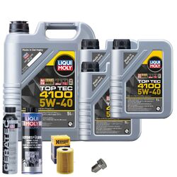 Motoröl 5W40 LIQUI MOLY 8L+HENGST Ölfilter+Spülung+Cera Tec+Ölablassschraube