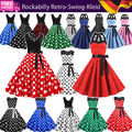 Damen Vintage Rockabilly Retro Kleid 50er 60er Jahre Partykleid Swing Abendkleid