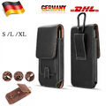 Handy Gürteltasche Gürtelclip PU Leder Magnet SchutzHülle für Universal, S-XL