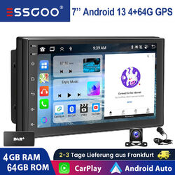 DAB+ 4+64G Doppel DIN Android 13 Carplay Autoradio GPS Navi BT WiFi RDS USB KAM